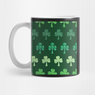 Rows of pattern filled Shamrocks, Saint Patrick's Day Mug